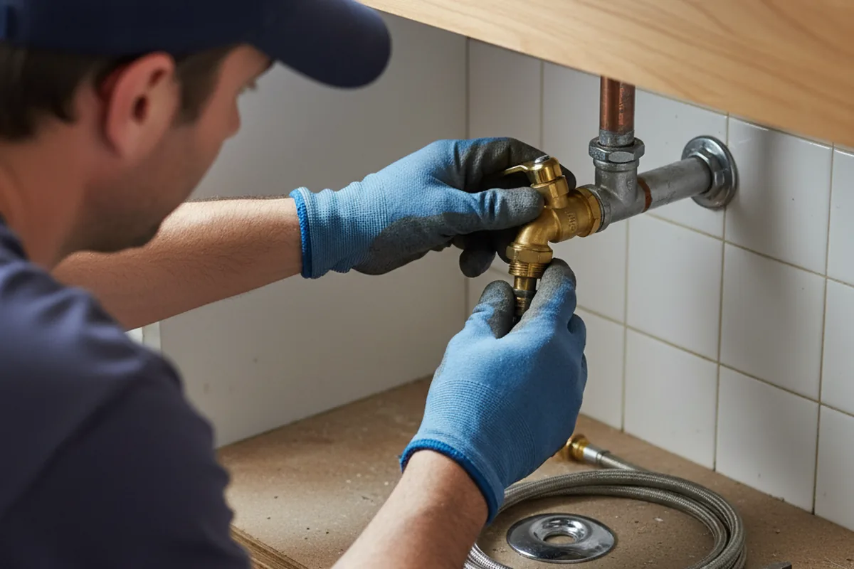 Shutoff valve and fitting work during Faucet and Fixture Repair in San Mateo